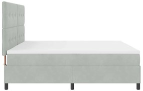 Cama Box com Colchão vidaXL Cinza Claro 200x200 cm Veludo