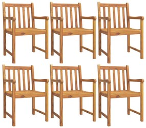 Cadeiras de jardim 6 pcs 56x55,5x90 cm madeira de acácia maciça