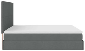 Estrutura de cama otomana com colchão 180x200cm cinzento escuro