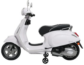Vespa eletrica para crianças 12V ROMA, Rodas Espuma EVA, assento couro ecológico Branca