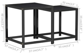 Mesas de centro 2 pcs MDF preto