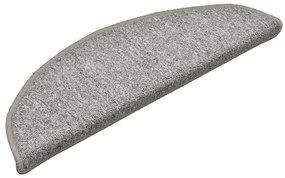 Tapete/carpete para degraus 15 pcs 56x17x3 cm cinza-claro