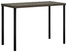 5 pcs conjunto sofás formato L c/ almofadões vime PE castanho