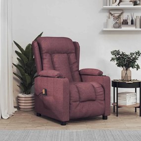 vidaXL Poltrona de massagens tecido roxo