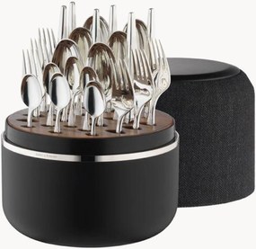 Conjunto de talheres artesanais muito polidos com caixa Metropolitan, 6 pessoas, conjunto de 24