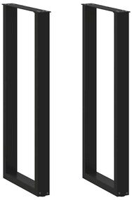 vidaXL Pés de mesa de bar em forma de U, 2 peças, preto, 50x (110-111) cm, aço