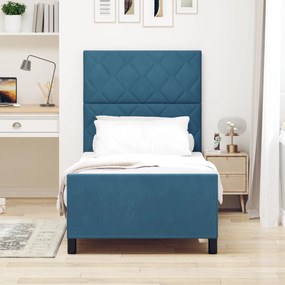 Cama vidaXL Azul Escuro 90x200 cm Veludo
