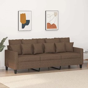 vidaXL Sofá de 3 lugares tecido 180 cm castanho