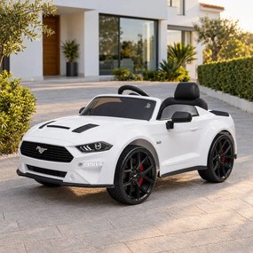 Carro elétrico para crianças Ford Mustang 24V Pneus EVA Branco