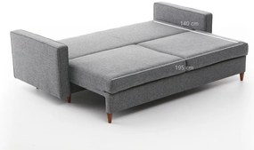 Sofá-cama de 3 lugares Eva – Cinzento – 210 cm x 82 cm x 90 cm