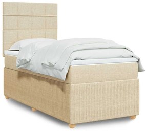 Cama com molas/colchão 80x200 cm tecido cor crème