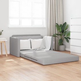 vidaXL Sofá Cama de Chão 2-em-1 Cinzento-claro 124x71x78 cm Tecido
