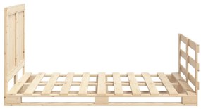 Estrutura de cama com cabeceira 140x200 cm pinho maciço