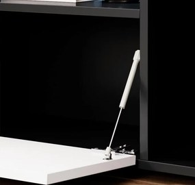 Aparador "Elma" com Luz LED - 135x73x34 cm - Preto e Branco Mate - Des