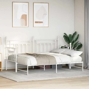 Daybed vidaXL com Cama Auxiliar Branca 75x190 cm em Aço