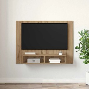 Gabinete de TV de Parede Carvalho Artesanal 120 x 23.5 x 90 cm