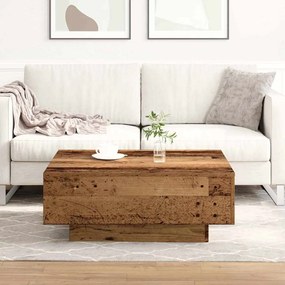 Mesa de Café VidaXL Madeira Velha 80x80x31 cm em Madeira de Engenharia