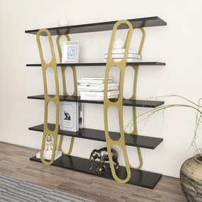 Estante Adar – Preto e Dourado – 120 cm x 120 cm x 25 cm
