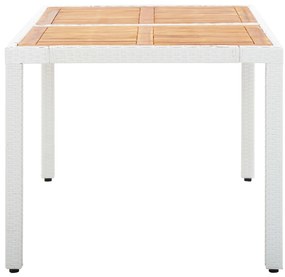 7 pcs conjunto de jantar para exterior vime PE branco