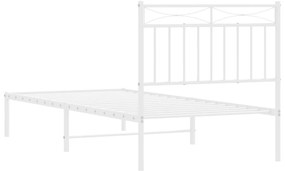 Estrutura de cama com cabeceira 90x190 cm metal branco