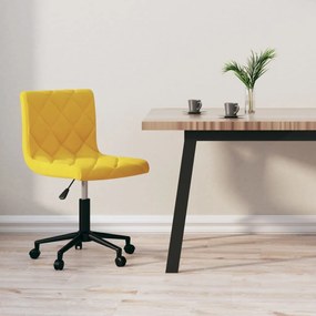 vidaXL Cadeira de escritório giratória veludo amarelo mostarda