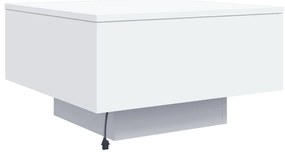 Mesa de centro com luzes LED 55x55x31 cm branco