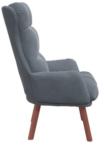 Poltrona Relaxante Veludo Cinza Escuro