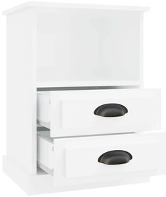 Mesa de cabeceira 43x36x60 cm branco brilhante