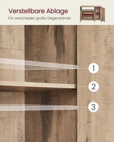 Armário de cozinha 33 x 110 x 75 cm com 3 portas em castanho carvalho-preto