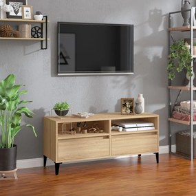 vidaXL Móvel p/ TV 100x34,5x44,5 cm derivados madeira carvalho sonoma