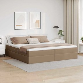 vidaXL Cama com arrumação e colchão Cappuccino 200 x 200 cm