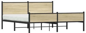 Estrutura de cama sem colchão 160x200cm metal carvalho sonoma