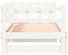 Sofá-cama de puxar 2x(80x200) cm pinho maciço branco