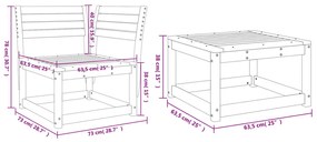 3 pcs conjunto sofás de jardim madeira de douglas maciça