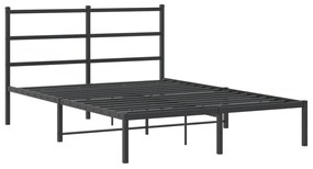 Estrutura de cama com cabeceira 140x190 cm metal preto