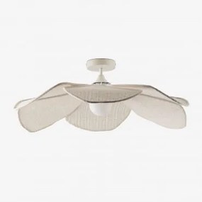 Luminária De Teto Benavid Ø75 Cm & Linho E Algodão Beige Creme - Sklum
