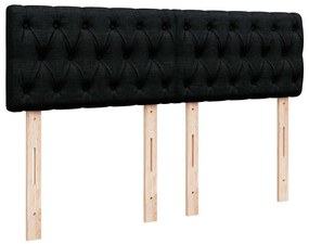 Cama com molas/colchão 140x190 cm tecido preto