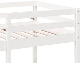 Cama alta c/ secretária/cadeiras 80x200 cm pinho maciço branco