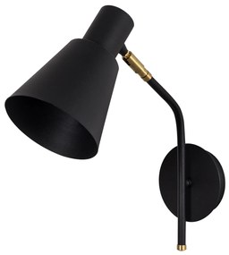 Aplique de Parede Sivani – Preto e Dourado – 14 x 36 x 40 cm