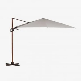 Parasol 295x295 Cm Em Tecido E Alumínio Hydra Beige Nude - Madeira Escura - Sklum