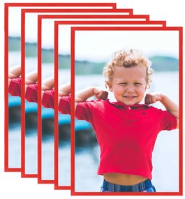 332401 vidaXL Molduras para parede ou mesa 5 pcs 50x70 cm MDF vermelho