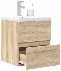 vidaXL 2 pcs conj. móveis casa banho derivados madeira carvalho sonoma