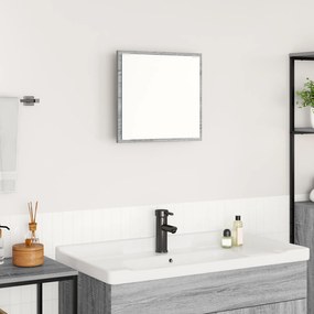 Espelho de Casa de Banho LED Cinza Sonoma 40x8.5x37 cm Madeira de Enge