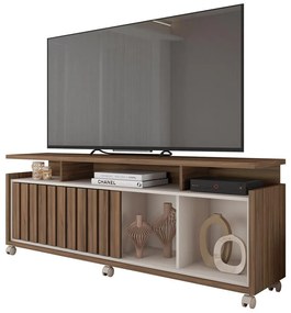 Móvel TV OASIS – 160x38x63,4 cm – MDP Noz e Casca de Ovo com Porta de