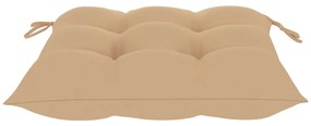 Cadeiras de jardim c/ almofadões bege 4 pcs teca maciça