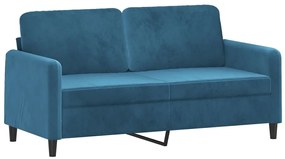 3 pcs conjunto de sofás veludo azul