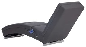 Chaise longue de massagens couro artificial cinzento