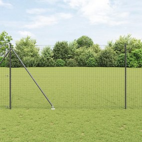Postes de Cerca vidaXL com Ponta 52 pcs Ø32 mm 180 cm em Aço Galvaniza