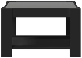 Mesa de centro c/ LEDs 73x53x45 cm derivados de madeira preto
