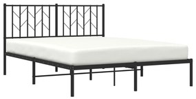 Estrutura de cama com cabeceira 135x190 cm metal preto